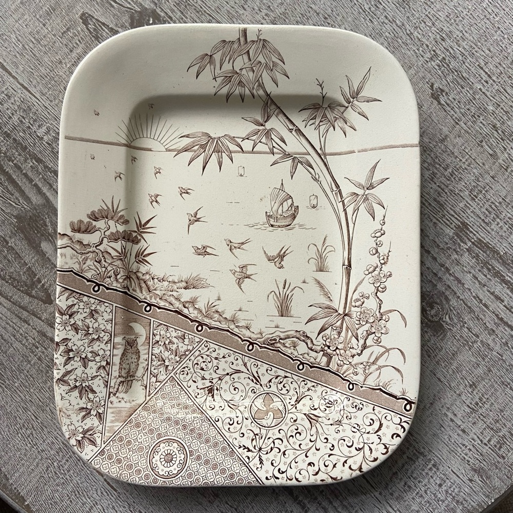 Gildea & Walker Platter Melbourne Pattern
Antique Swallows Bamboo Owl Boat Sun